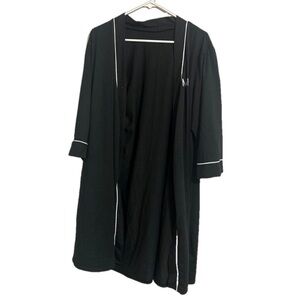 Mama Embroidered Boutique Black White Trim Robe Size XL